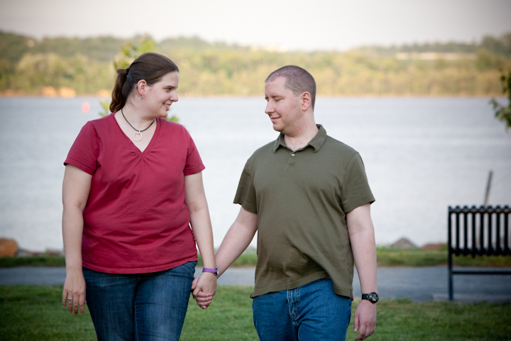 Cammie & Nick walking in the park